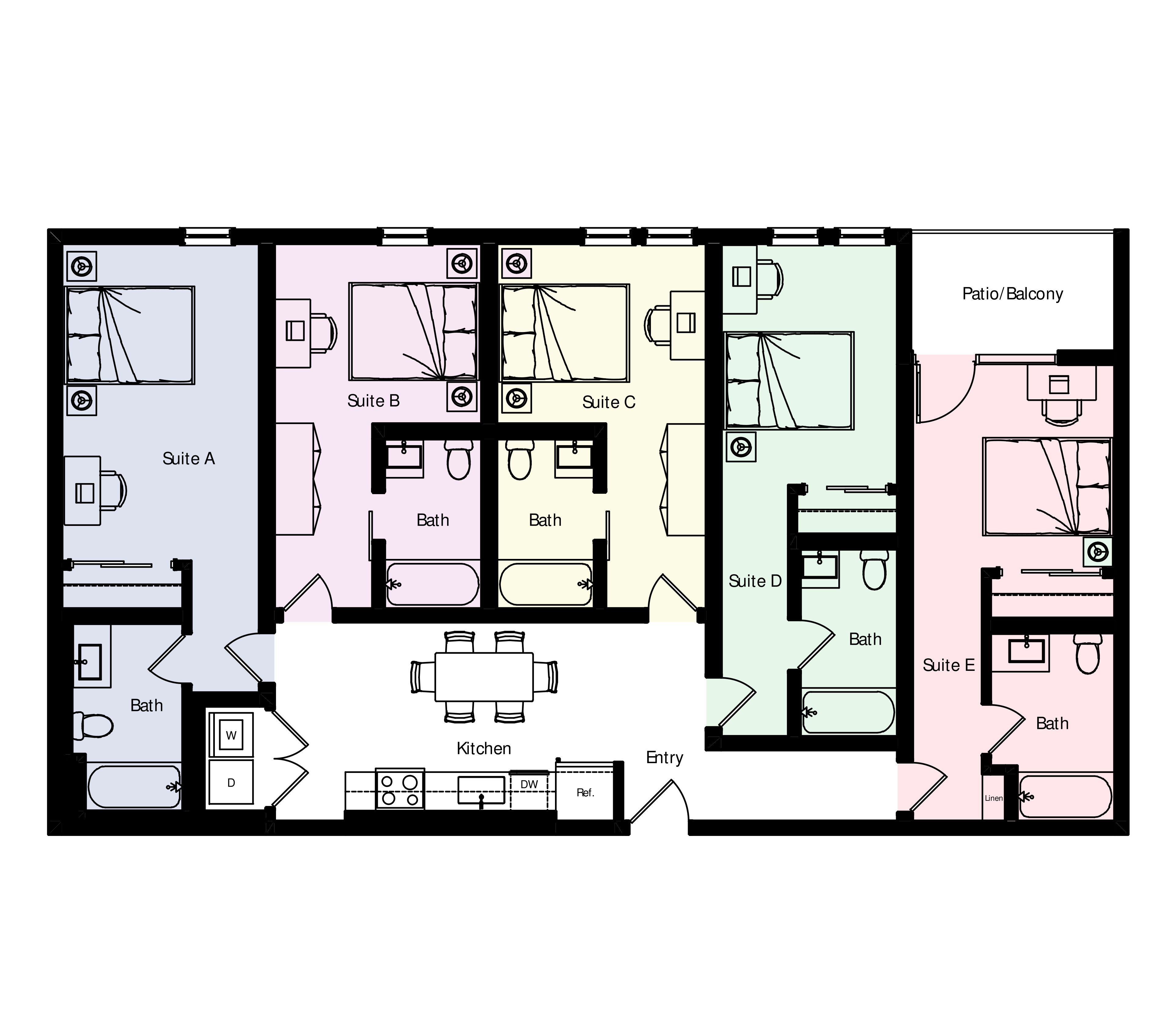 Floor plan for 5 Bedroom - A