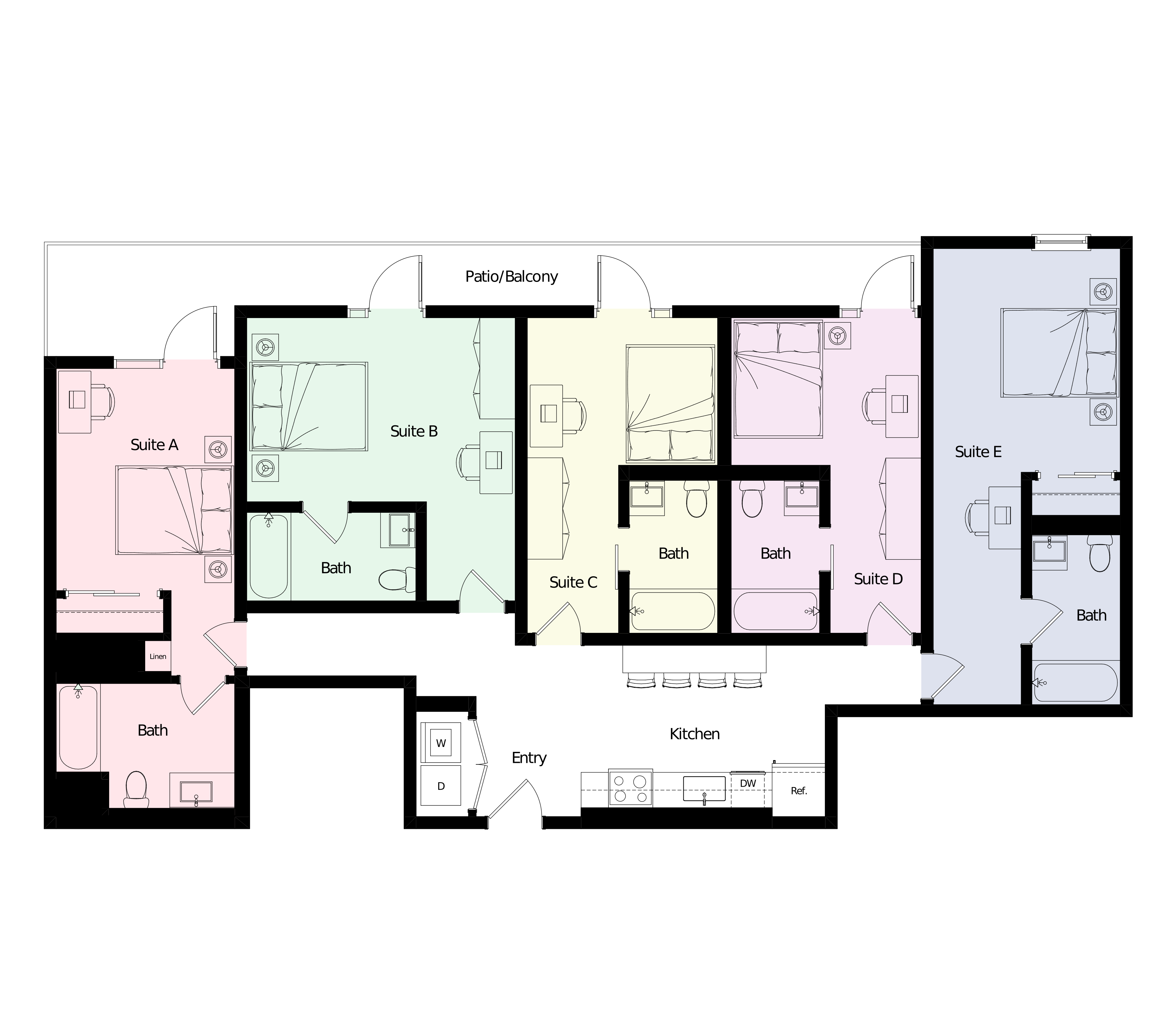 Floor plan for 5 Bedroom - C